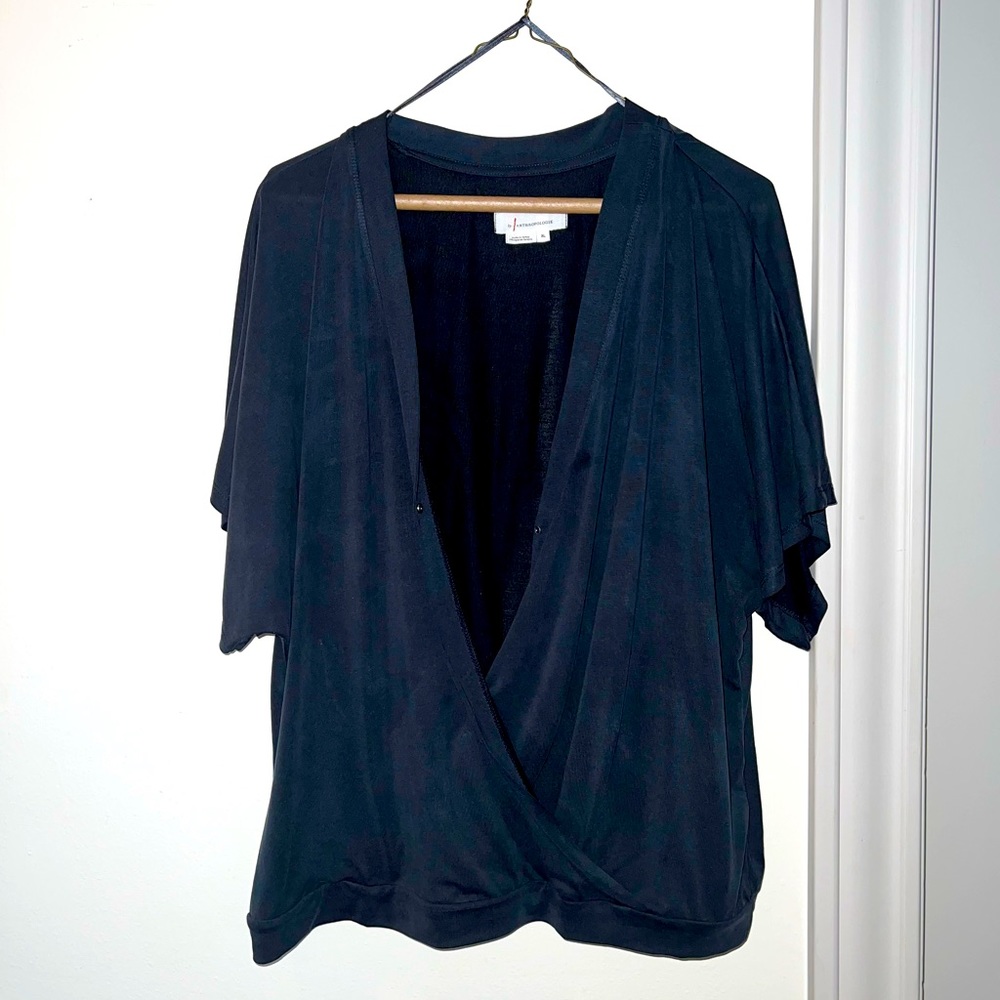 Anthropologie XL Dark Navy Blouse